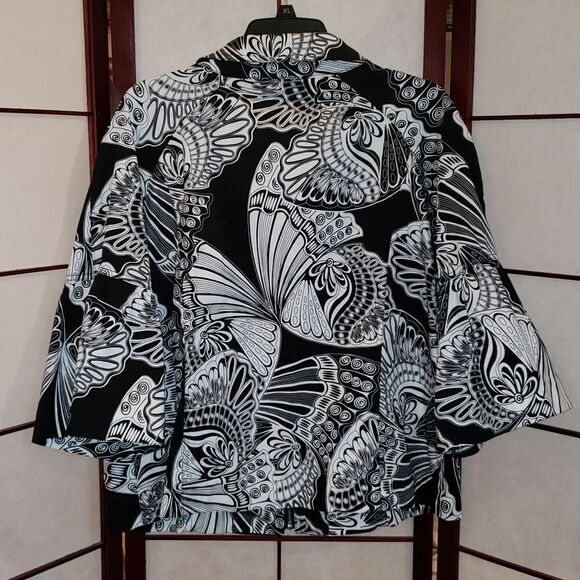 ERIN LONDON Black/White Designer Zip Up Jacket - Picture 8 of 12